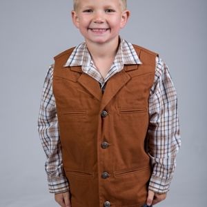 WYOMING TRADERS YOUTH BRONCO CANVAS WESTERN VEST